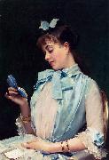 Raimundo Madrazo Portrait Of Aline Mason In Blue oil painting reproduction